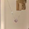 Collar de Flor Completo de Diamantes Estilo Coreano para Mujer, Lujo Ligero, Diseño de Nicho de Alta Gama, Collar Simple, Moderno y Personalizado