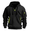 Sudadera para hombre transfronteriza, prenda exterior de otoño e invierno, sudadera con capucha y múltiples bolsillos para hombre, estilo deportivo casual holgado, en stock
