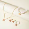 Joyería Transfronteriza Europea y Americana, Collar de Mariposa y Perla de Aleación Moderno y Dulce, Conjunto de Joyería Francesa de Alta Gama