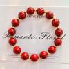Design Sense Pulsera de Perlas de Cristal Falso Vintage de Alta Calidad Ancora Rojo