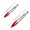 Pinzas para Alimentos de Silicona Transfronterizas, Pinzas para Barbacoa de Acero Inoxidable Resistentes a Altas Temperaturas de 7 Pulgadas 9 Pulgadas 12 Pulgadas, Pinzas para Pan Frito