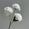 3 Hortênsias Artificiais Únicas Bola de Neve Hortênsia de Madeira Salão de Casamento Decoração de Casa Arranjo de Flores Paisagismo com Flores Flor Artificial