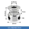 Rueda Síncrona 2Gt para Impresora 3D Polea de Transmisión de 16/20 Dientes Polea Activa para Motor Paso a Paso Mecánico Gt2