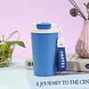 Taza de café elegante de alta gama con revestimiento interior de acero inoxidable 316, diseño simple con asa, taza aislada para uso en exteriores, taza portátil con pajita