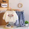 Conjunto de Ropa de Otoño para Niños 2026 Nueva Moda Infantil Primavera y Otoño Sudadera Elegante Manga Larga Conjunto de Dos Piezas Ropa para Bebé Venta al por Mayor