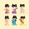 Accesorios de resina estilo antiguo para chicas Hanfu al por mayor, piano, ajedrez, caligrafía, pintura, pegatinas para funda de teléfono de princesa con crema de pegamento DIY de vestuario antiguo