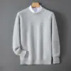 Comércio Exterior Transfronteiriço Suéter de Lã Pura de Inverno Masculino Gola Redonda Espessado Pulôver para Meia-idade e Jovens Roupa de Baixo Estilo Coreano Casual