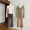 Top Casual de Verão para Mulheres, Manga Longa, Proteção Solar, Algodão de Alta Torção, Corte Slim, Cores Sólidas Branco e Verde
