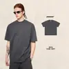 Conjunto de Shorts Casuales para Hombre Bk Efecto Enfriador Cuello Alto Algodón Puro Color Sólido Básico Holgado Manga Corta Longitud Tres Cuartos