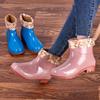 Botas de Lluvia de Caña Baja con Forro Polar Cálido Zapatos Impermeables de Corte Bajo Moda de Cocina para Mujer Botas de Caña Corta para Adulto Antideslizantes de Boca Baja y Corte Bajo