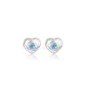 Aretes de tuerca de plata esterlina corazón del océano para mujer simples plata pura 999 temperamento de niña joyería encantadora aretes de personalidad para estudiante