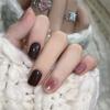 Uñas postizas parche de uñas té fuerte café parche de uñas blanco uña postiza uso de uñas uñas al por mayor