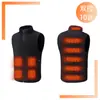Colete aquecido novo estilo transfronteiriço, unissex, colete elétrico aquecido com forro de fleece para inverno, jaqueta quente inteligente alimentada por USB