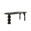 Mesa de isla de madera maciza estilo medieval, mesa de comedor, mesa de exhibición para casa de huéspedes y cafetería, mesa de comedor ovalada retro francesa para sala de estar del hogar
