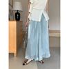 [Lreaming Breeze] Pantalones de Gasa de Pierna Ancha Holgados de Cintura Alta Ge Ming para Mujer Verano Nuevo Pantalones Casuales X5538F