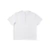 Ropa de Hombre Jie Zhan Old Money Cuello Henry Jacquard Manga Corta 26 Verano Nuevo Retro Americano Color Sólido Casual Camiseta de Punto.