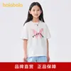Balabala Roupas Infantis Camiseta Manga Curta Infantil para Meninas 2025 Nova Roupa de Verão para Crianças Maiores Tops Estampados de Secagem Rápida Doce