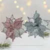 Flor de Navidad Artificial Transfronteriza Producto Nuevo 20cm Cortada Oro Champaña Rojo Rosa Blanco Guirnalda Accesorios DIY