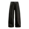1069 American High Street Unissex High-End Lavado Desconstruído Design Vaca Cru Calça Jeans Scimitar Masculina Solta