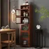 Armário de exposição estilo chinês, armário de chá, prateleira de armazenamento multifuncional para uso doméstico, armário de arquivos de escritório, armário de exposição para conjunto de chá, armário de armazenamento