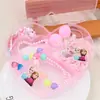 Accesorios para el Cabello de Niños Set de Collar de Kt Cat Princesa Elsa Color Macaron Pulsera para Bebé Niña Regalo de Día Festivo para Niños