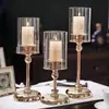 Portavelas Nórdico Portavelas Adorno Luz de Lujo Cubierta de Vidrio Accesorios para Cena a la Luz de Velas Decoración de Mesa Romántica Retro Hogar