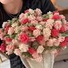 Manta de Crochê Flor Rosa Apontada Kit de Material de Lã para Tricô Feito à Mão Manta de Flor de Crochê Criativa Presente