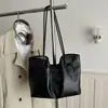 Bolsa Tote de Cadarço Retro de Luxo para Mulheres Outono/Inverno 2026 Grande Capacidade Bolsa de Ombro Único em Couro PU Bolsa de Mão Fashion