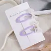 Grampo de Cabelo Laço Doce de Pérola Estilo Coreano Par de Presilhas para Menina Gota D'água Oca Grampo Fresco Quebra-Clipes Acessórios de Cabelo