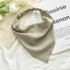 Lenço Triângulo de Chiffon Nova Cor Sólida Transfronteiriço Faixa de Cabelo Headwear Simples Staple Tape Tape Três Estados Versátil para Mulheres Europeias e Americanas