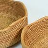 Cesta de frutas de vime Cesta de armazenamento tecida à mão Cesta de armazenamento Bandeja criativa para hotéis Cesta de armazenamento de mesa para sala de estar