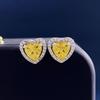 Juego de Joyería de Zirconia Corte Flor de Hielo en Forma de Corazón Joyería de Lujo Ligero de Alta Gama Aretes Anillo Collar de Zirconia en Forma de Corazón