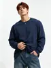Camiseta de Manga Larga Pesada 270g para Hombre Blanca Holgada Off-Shoulder Ropa Exterior Cuello Redondo Top de Algodón Puro Otoño e Invierno Ropa de Pareja
