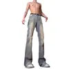 Jeans Rotos Viejos Lavados de Calle Americanos para Hombre Primavera y Otoño Combinación Perfecta Casual Rectos Sueltos Pantalones de Calle Europeos y Americanos