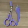 Tijeras para cejas con peine para cejas peine pequeño tijeras de maquillaje ceja con peine tijeras para cejas principiante herramienta de acero inoxidable portátil