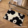 Felpudo de Lujo Ligero Transfronterizo Blanco y Negro Amor Hogareño Resistente al Desgaste Resistente a la Suciedad Engrosado Imitación Cachemira para Baño Alfombra Antideslizante