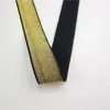 Mancha Blanca y Negra 2-4cm Dorado/Plata/Negro Elástico de Seda Banda Elástica con Leggings de Seda Brillantes Cinturón para Pantalones