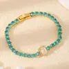 Pulsera Versátil de Lujo Accesible de Alto Nivel, Estilo Ins Europeo y Americano Transfronterizo, Chapada en Oro de Cobre con Diamantes Completos, Joyería Versátil DIY para Mujer, Nueva Joyería de Mano