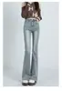 Jeans acampanados elásticos negros para mujer, otoño e invierno finos, nuevos 2026, cintura alta, adelgazantes, para figura en forma de pera, pantalones bootcut