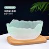 Bol de Vidrio Martillado con Borde Dorado Japonés Venta al por Mayor Set de Vajilla Transparente Estilo Nórdico Bol de Postre Plato Bol de Vidrio