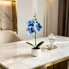 3 Orquídeas Phalaenopsis, 2 Vasos de Orquídeas Phalaenopsis Artificiais, Adereços de Fundo para Fotografia, Vasos de Flores Decorativos para Sala de Estar