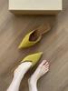 3cm Elegantes Meias-Pantufas Baotou para Usar por Fora Sapatos Femininos 2025 Novas Sandálias de Salto Agulha com Bico Fino de Verão