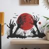 Comércio exterior Halloween lua vermelha palma quarto sala de estar decoração de casa adesivos de parede autoadesivo atacado transfronteiriço