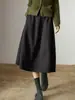 Falda de Capullo de Flor para Mujer 2025 Invierno Nuevo Diseño con Abertura Gris Falda de Lana Berkeley de Corte A con Forma de Pera