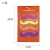 Barba de Halloween 4 Peças Cartão Suction Card Cor Barba Falsa Barba de Oito Caracteres Decoração de Baile Fantasia Adereços de Performance COS