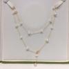 Collar de perlas Zhuji con forma de estrella Ginky y perlas naturales de agua dulce, con explosiones clásicas, cadena de clavícula de lujo con luz avanzada y sentido del verano.