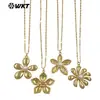 Wt-N1516 Nuevo Original Estilo Clásico con Diversos Diseños Florales e Incrustaciones de Latón Texturizado Cadena con Colgante de Perla