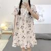 Verano 2024 Pijama Dulce de Manga Corta para Mujer Pijama de Verano para Mujer de Algodón Burbuja de Manga Corta Ropa para el Hogar Vestido de Niña