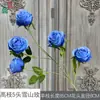 Rosa de Montanha de Neve com 5 Flores de Galho Alto Rosa Pêssego Cenário para Fotos de Celebridade da Internet Decoração de Parede com Flores de Seda Flor Artificial