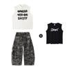 Conjunto de Ropa Moderna de Street Dance para Niños y Niñas, Pantalones Scimitar Camuflaje Geniales de Hip-Hop, Atuendo de Performance de Street Dance Hip-Hop para Niños